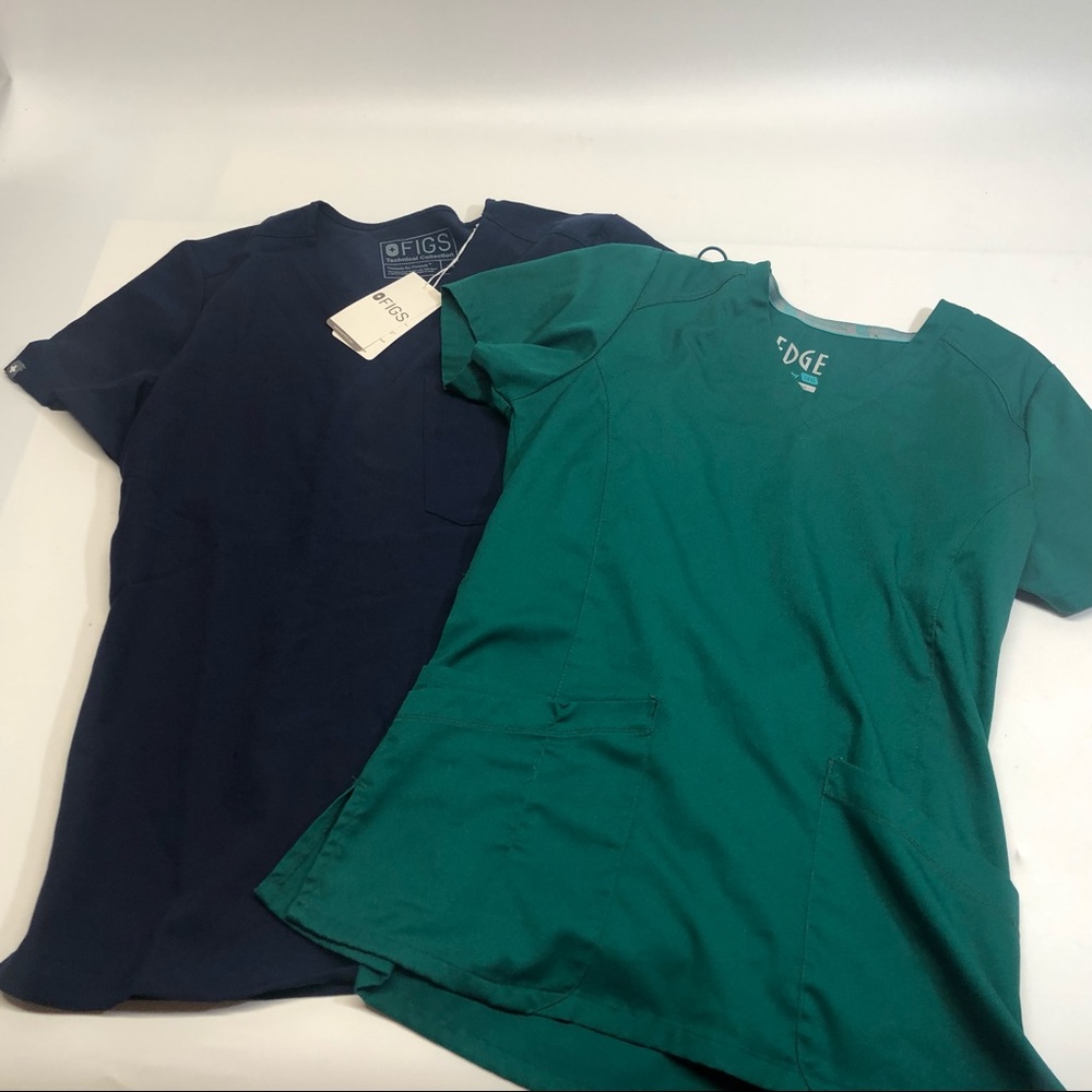 Figs (new w tags) and Edge (GUC) scrub tops,  lot of 2 scrub top ,